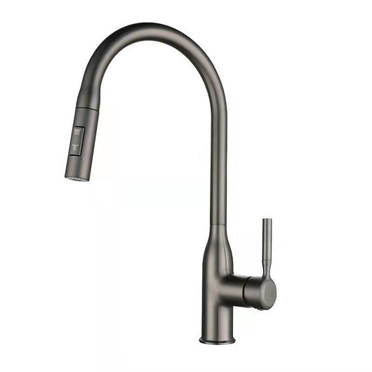 Grifo de Cocina Gris Grafito con Caño Extraíble y Doble Salida de Agua - Image 5