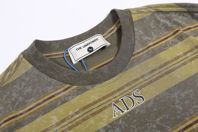 Camiseta Retro Rayas Japonesa con Estampado de Letras - Unisex - Image 8
