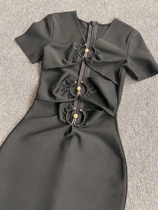Vestido Bandage Elegante de Verano con Accesorios Metálicos - Ajuste Slim - Image 6