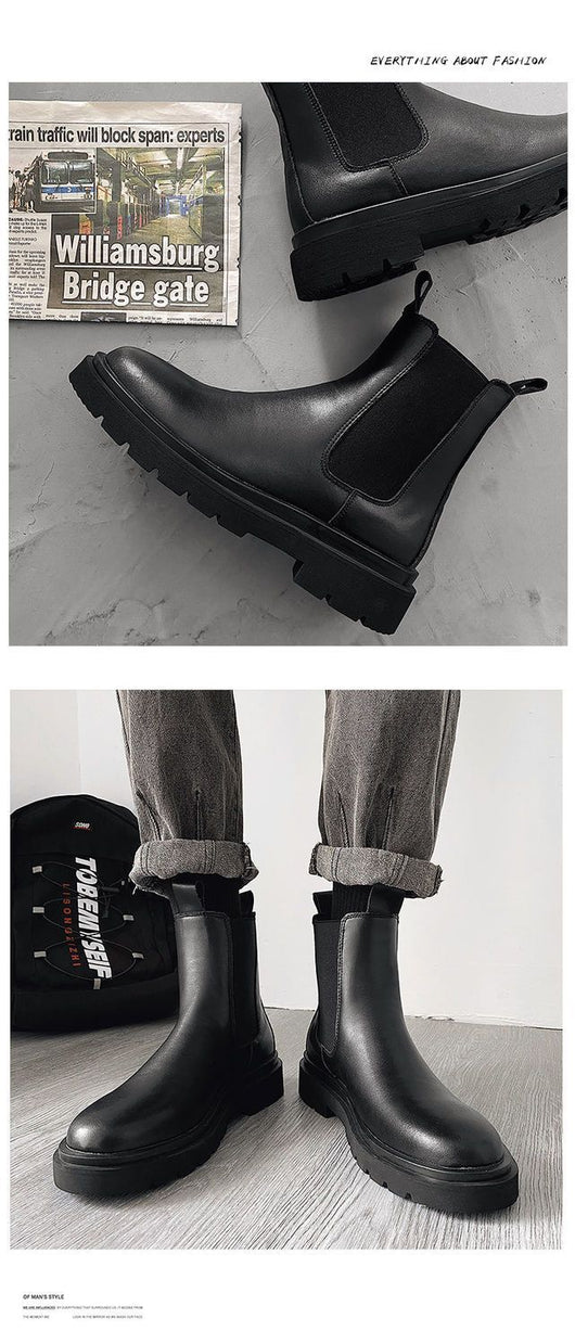 Botas Martin Chelsea Altas para Hombre Estilo Británico Clásico - Image 17
