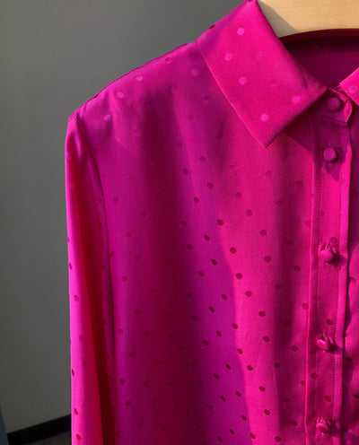 Camisa de Manga Larga en Satén Sedoso Reversible con Brillo - Image 19