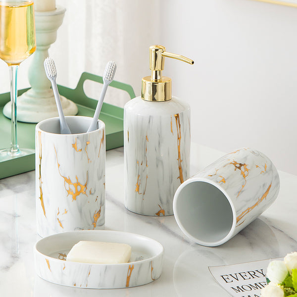 Kit de Baño en Mármol y Cerámica - Elegancia y Funcionalidad