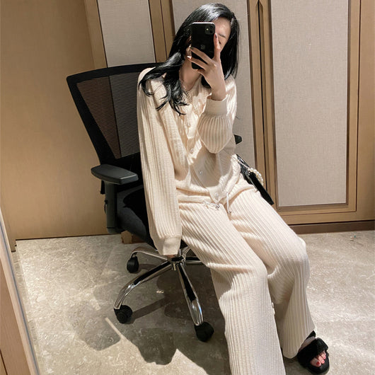 Conjunto Casual de Cardigan Tejido y Pantalón Ancho Tendencia - Image 10