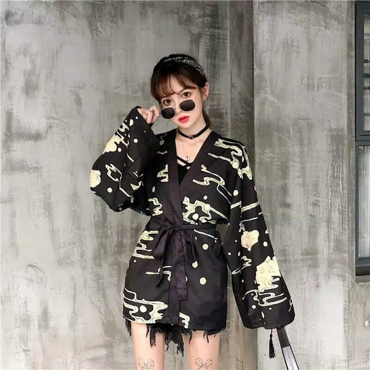 Cardigan Suelto Estampado 3D Versátil para Hombre - Image 11