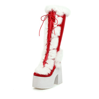 Botas de Nieve Plataforma Gruesa con Pelaje y Tacón Alto - Image 7