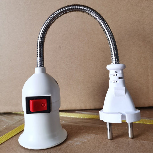 Portalámparas Flexible E27 con Enchufe - Iluminación Instantánea sin Cables