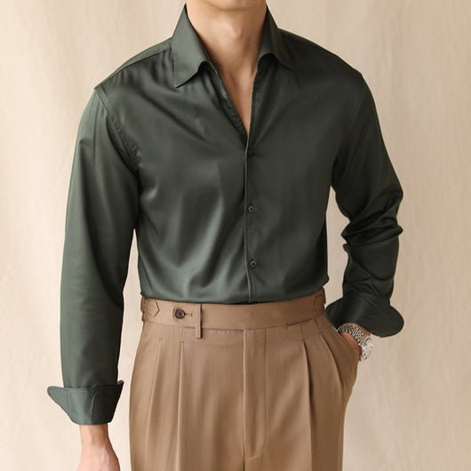 Camisa Manga Larga con Cuello Integrado