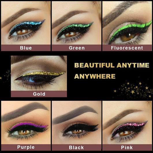 Delineador de Glitter + Kit de Pestañas Postizas - Maquillaje Ojos Brillante - Image 8