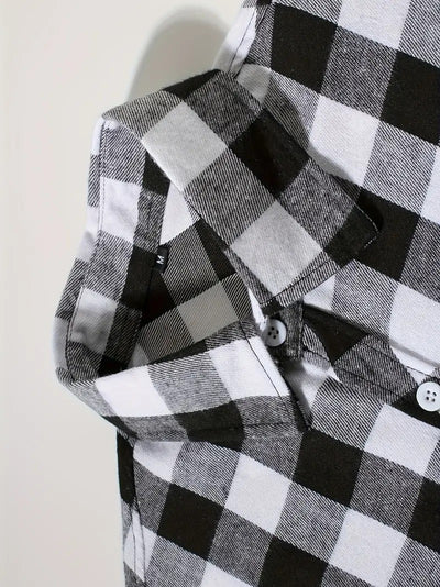 Camisa Cuadriculada Holgada de Polar para Hombre - Image 27