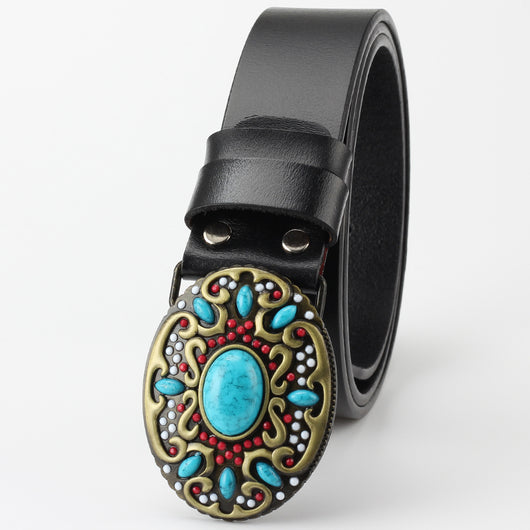 Cinturón de Cuero para Mujer con Adornos de Cuentas Decorativas - Image 6