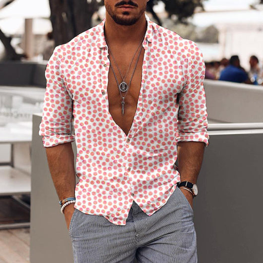 Camisa de Hombre Estampado Floral Romántico para Festividades - Image 5