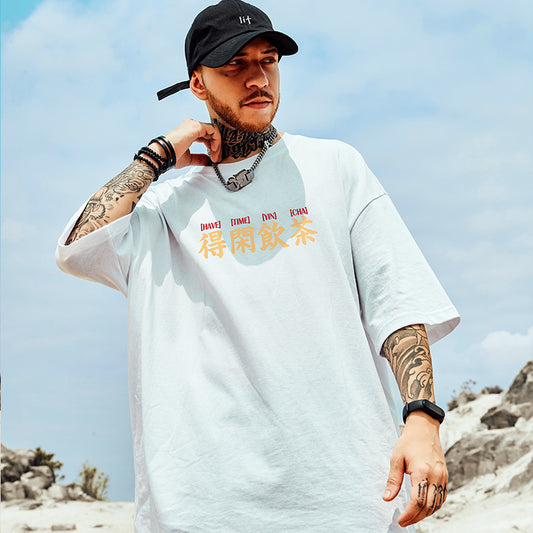 Camiseta Estampado Tide Verano Americano Manga Corta para Hombre