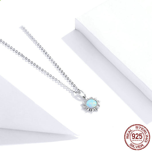 Collar Plata Esterlina S925 para Mujer con Baño de Platino y Diseño de Sol - Image 8