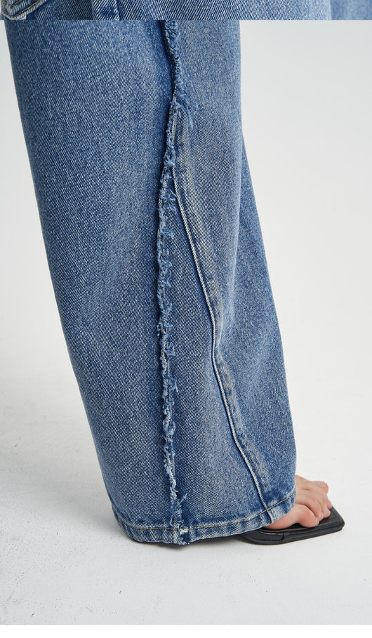 Pantalones Vaqueros Azul Desteñido Holgados Premium para Mujer - Image 10