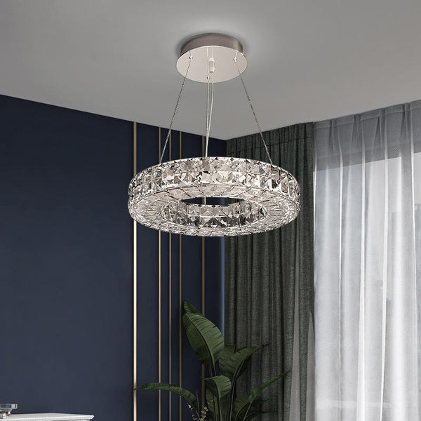 Lámpara de Araña LED Cristal Lujo Moderno Minimalista