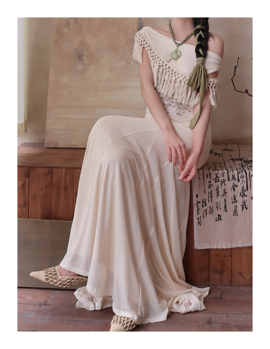 Vestido Bohemio Fishtail con Borlas - Cuello Redondo Ajustado para Verano - Image 18