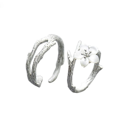Anillo de Pareja Flor de Cerezo en Plata de Ley 925 - Image 3