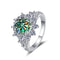 925 Sterling Plateado Ring Female 3 Karat Color Moissanite Affordable Luxury Estilo Ring No 9 Azul And Verde