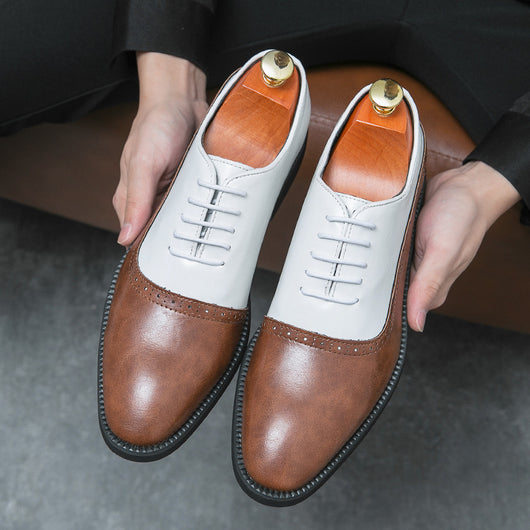 Zapatos de Cuero Ejecutivos Bicolor para Hombre - Image 7