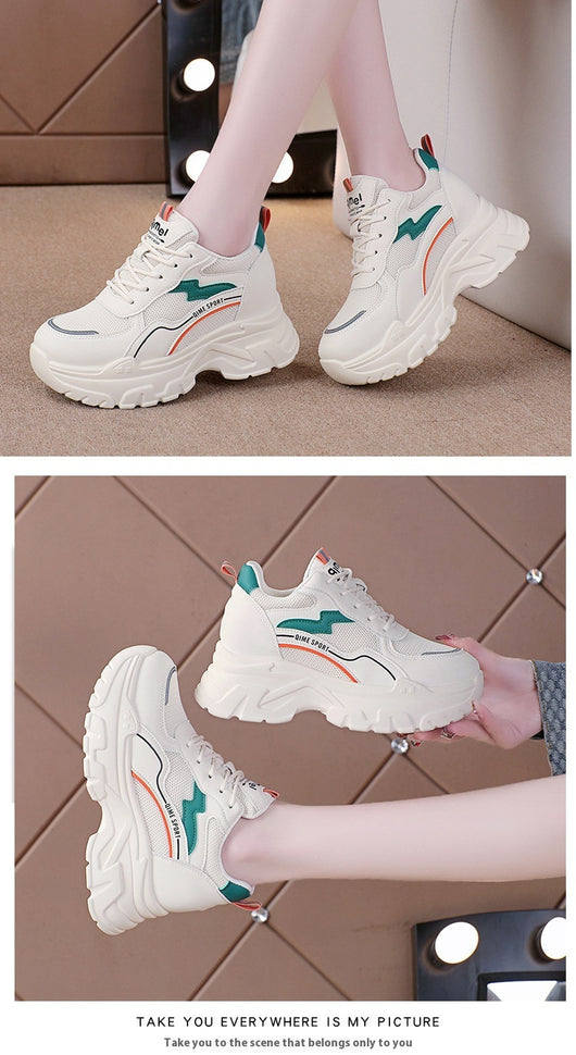 Zapatos Blancos Deportivos con Plantillas Elevadoras Transpirables - Image 9