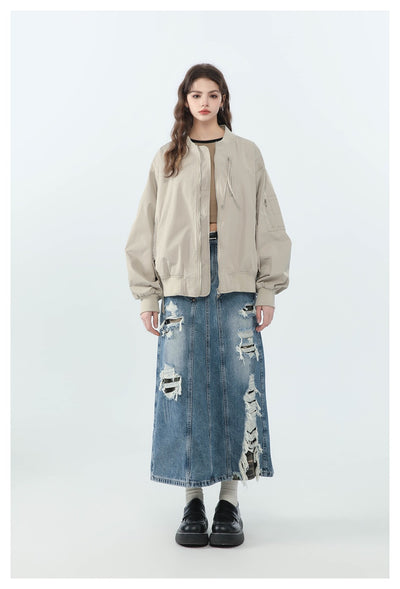 Abrigo Beisbolero Holgado para Mujer - Image 26