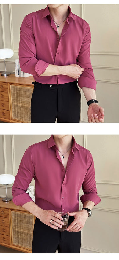 Camisa de Negocios Manga Larga Multicolor para Hombre - Image 21