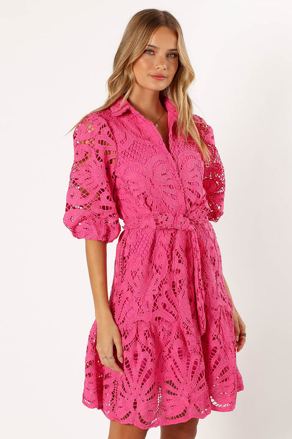 Vestido de Encaje Floral Soluble con Detalles Cutout Sexy - Image 6