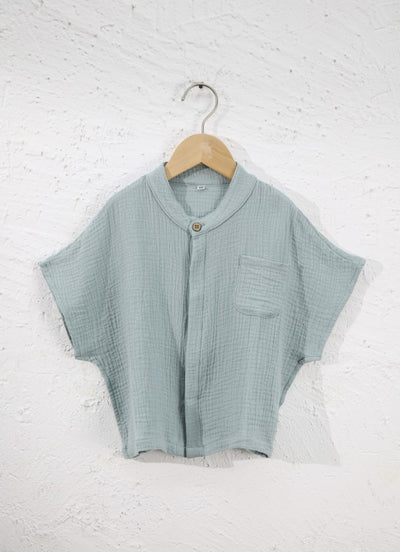 Camisa de Gasa Doble Capa para Niño - Top Casual de Manga Corta - Image 19