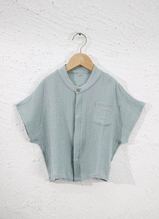 Camisa de Gasa Doble Capa para Niño - Top Casual de Manga Corta - Image 19
