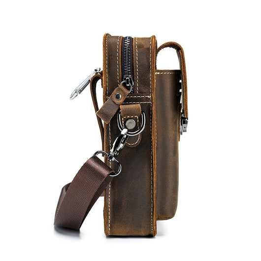 Bolsa Mensajera de Cuero con Cinturón Multifuncional para Hombre - Image 15