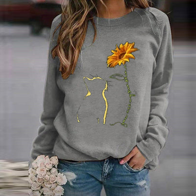 Sudadera Mujer Cuello Redondo Suelta Estampada Manga Larga Casual - Image 32