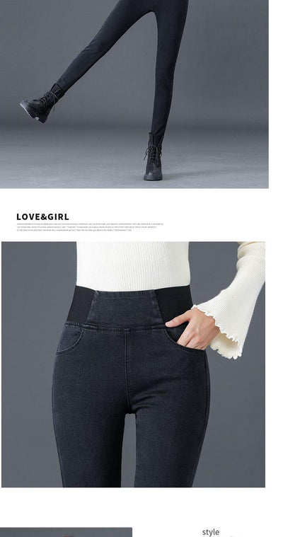 Jeans Skinny de Cintura Alta con Forro Polar Cálido y Cintura Elástica - Image 25
