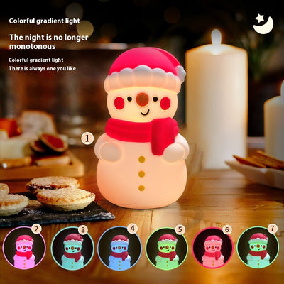 Lámpara Nocturna Muñeco de Nieve - Luz LED Suave para Dormitorio Infantil