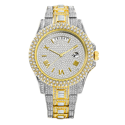 Reloj de Negocios Elegante Doble Calendario con Diamantes y Movimiento de Cuarzo - Image 14
