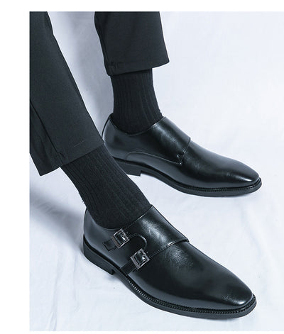 Zapatos Formales de Cuero para Hombre con Hebilla - Elegancia Profesional y Comodidad - Image 17