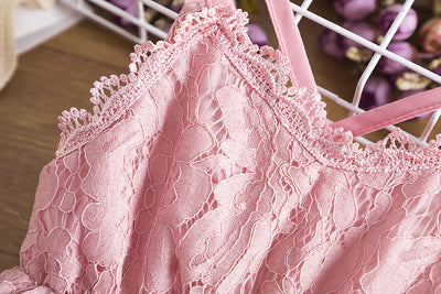Vestido Infantil con Encaje Bordado, Tirantes y Espalda Decorativa - Image 13