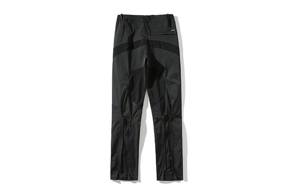 Pantalones Casuales con Cierre Trasero y Costura de Nylon