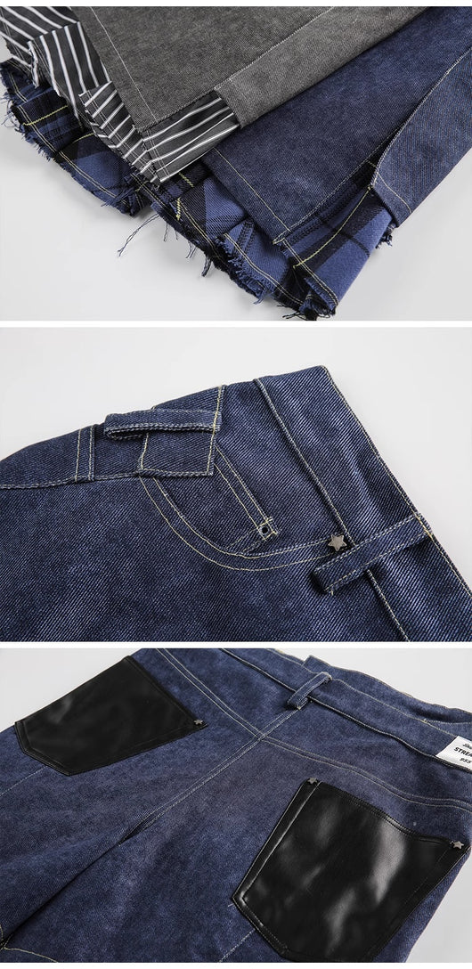 Falda Midi Twill con Flecos y Detalles Combinados - Image 13