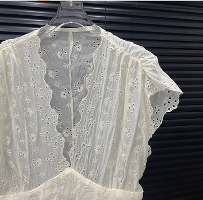 Blusa Falda Encaje Jacquard Escote en V - Colección Verano - Image 34