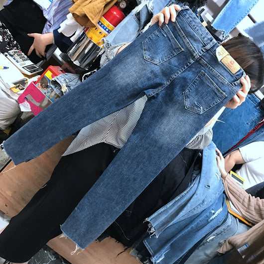 Pantalones Vaqueros Cropped Cintura Alta Rotos - Image 9