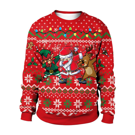 Suéter Navideño Unisex con Estampado 3D de Cuello Redondo - Image 28