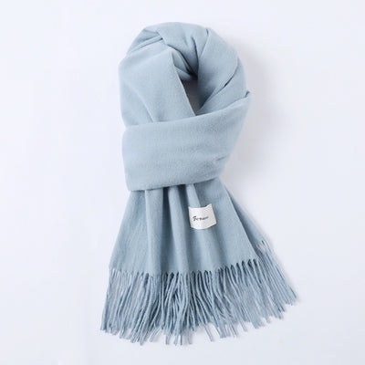 Bufanda de Cachemira Artificial con Borlas - Abrigo Cálido para Otoño e Invierno - Image 36