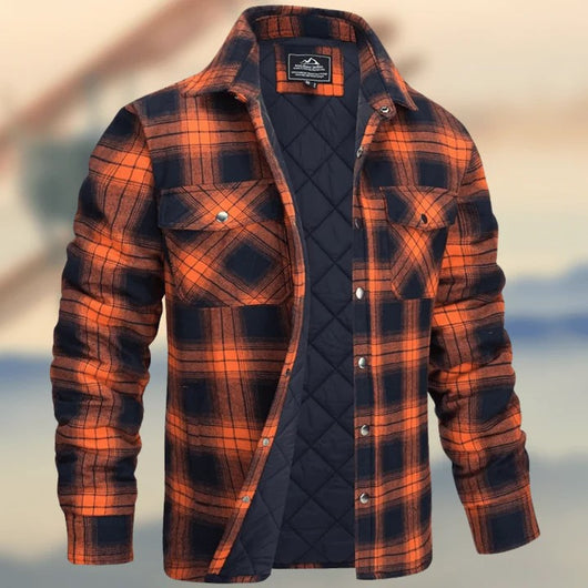 Chaqueta Casual con Capucha y Estampado de Cuadros para Hombre - Image 3
