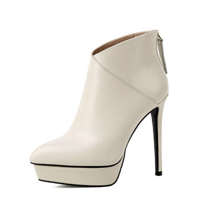 Botas de Cuero Tacón Stiletto Plataforma para Otoño e Invierno - Image 12