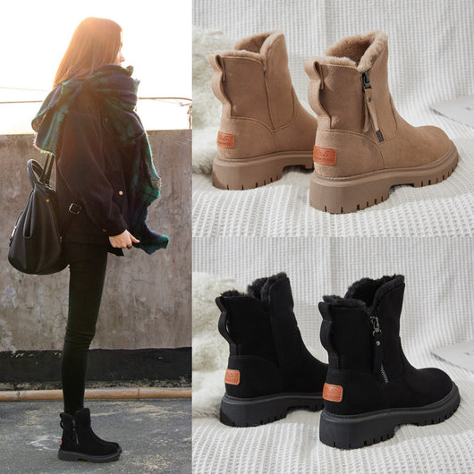 Botas de Nieve para Mujer con Forro de Pelaje y Algodón Acolchado