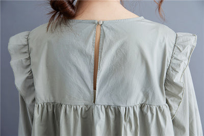 Blusa Suelta de Manga Larga con Encaje y Volantes - Image 2