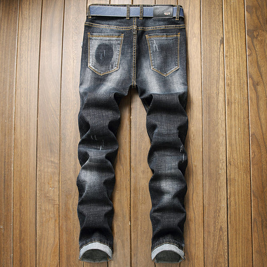 Pantalones Vaqueros Europeos de Corte Moderno para Hombre - Image 3