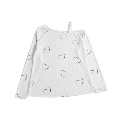 Blusa Strapless Sexy con Estampado de Corazones y Mangas Largas - Image 5