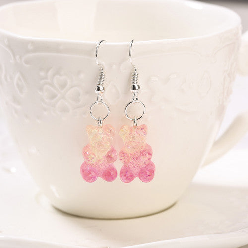 Aretes de Resina Bicolor con Brillo Estilo Cartoon - Diseño Europeo y Americano - Image 11