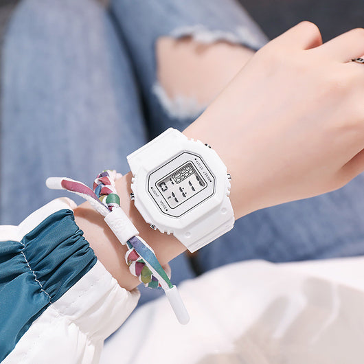 Reloj Deportivo Cuadrado Matcha Verde Estilo Coreano Mori College para Estudiantes - Image 3